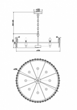 Люстра подвесная Maytoni Puntes MOD043PL-08CH