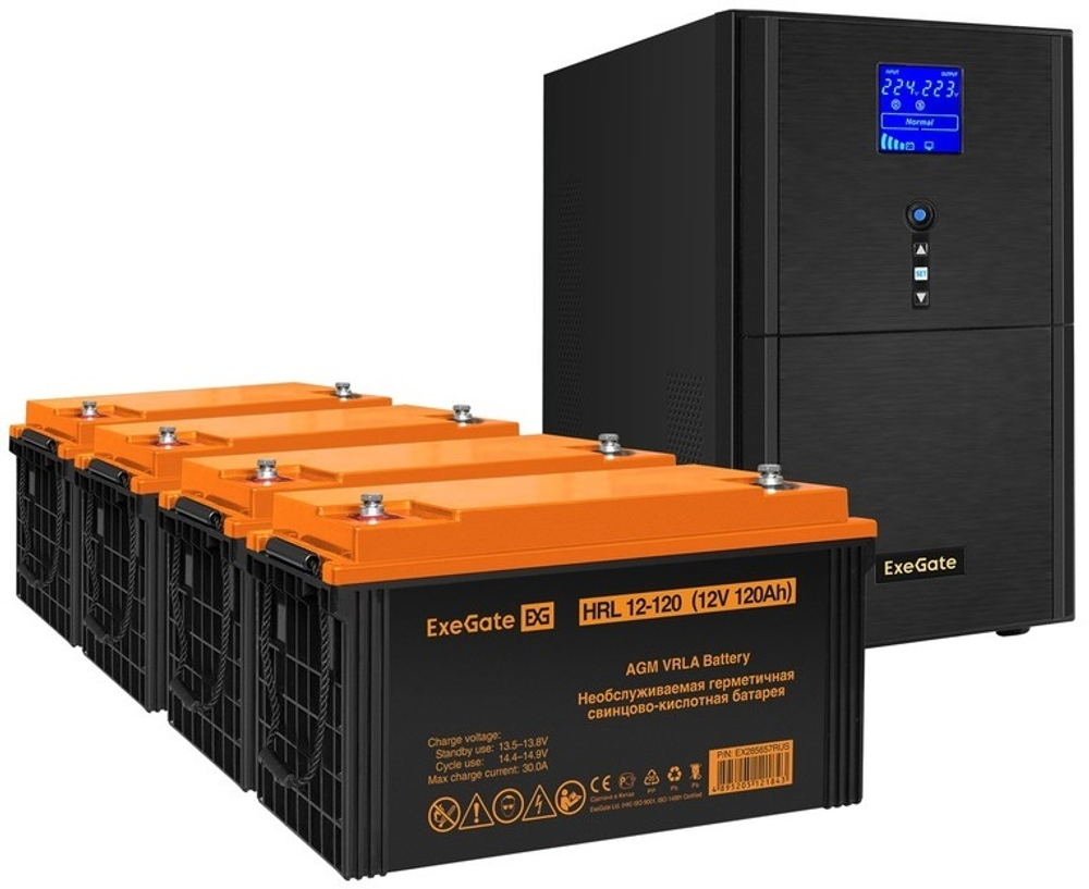 Комплект  Exegate SineTower SZ-5000.LCD.AVR.2SH.1C13.T.RJ.USB