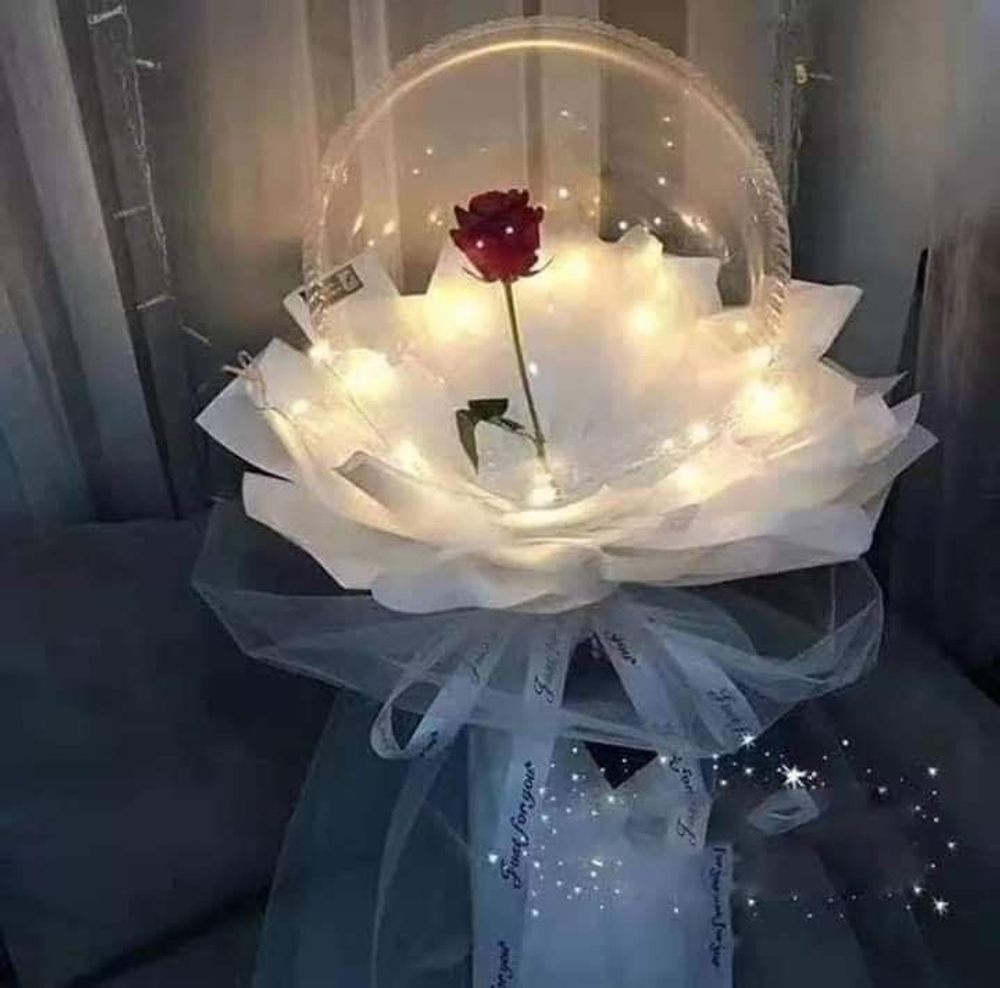 Роза в шаре с подсветкой