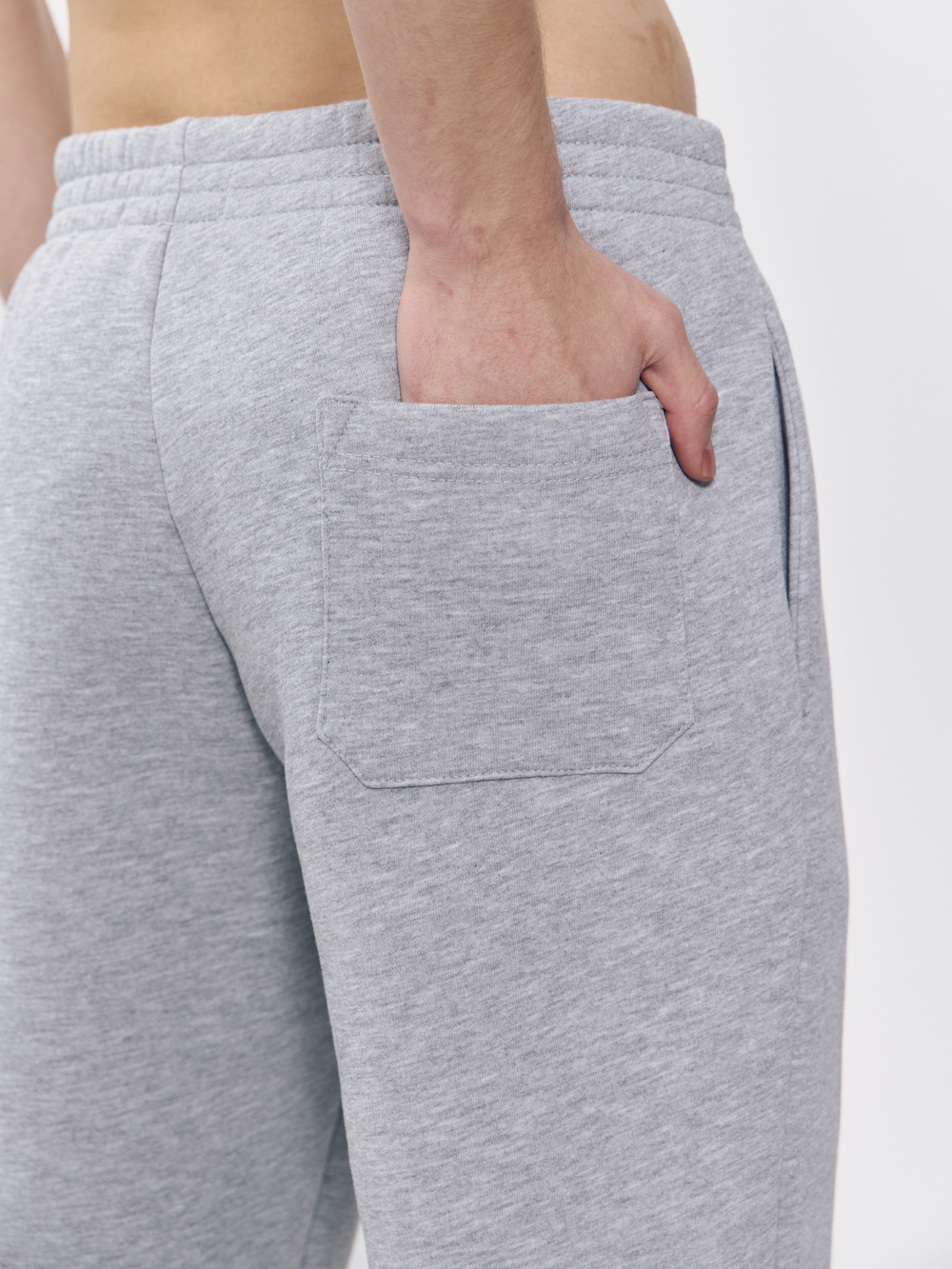 Брюки мусжкие с начесом "jogger fleece" (серый меланж)