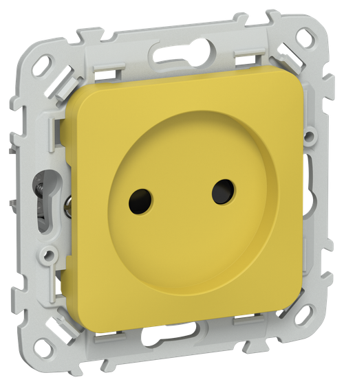 FLITE Розетка без заземления с защитными шторками 10А РСш01-0-ФлЖК желтый карри IEK