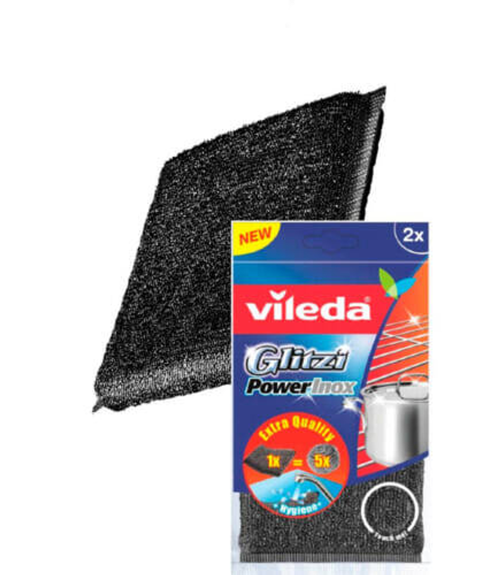 Губка металлическая Vileda Power Inox 2штуки.