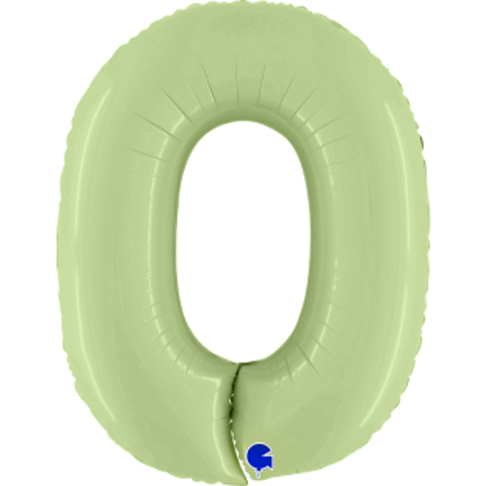 G Шар 40'' / 102 см "Цифра 0" Оливковый Сатин (БГ-60)  Изображение2