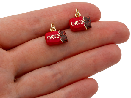 Подвеска "Шоколадка" 12мм, эмаль
