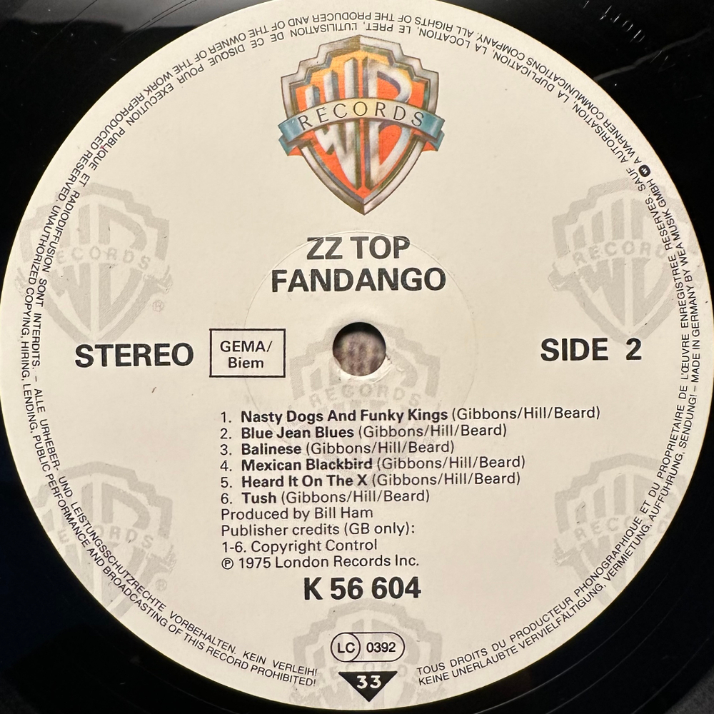 ZZ Top - Fandango! (Европа)