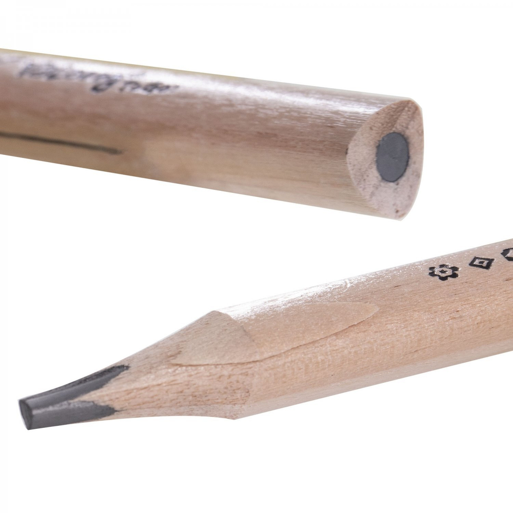 Набор ч/г карандашей, Yalong HB, "Классик", дерево, без ластика, трехгранный, заточенный, 4 мм, jumbo, цвет корп натур. дерево, 12 шт/уп, европодвес