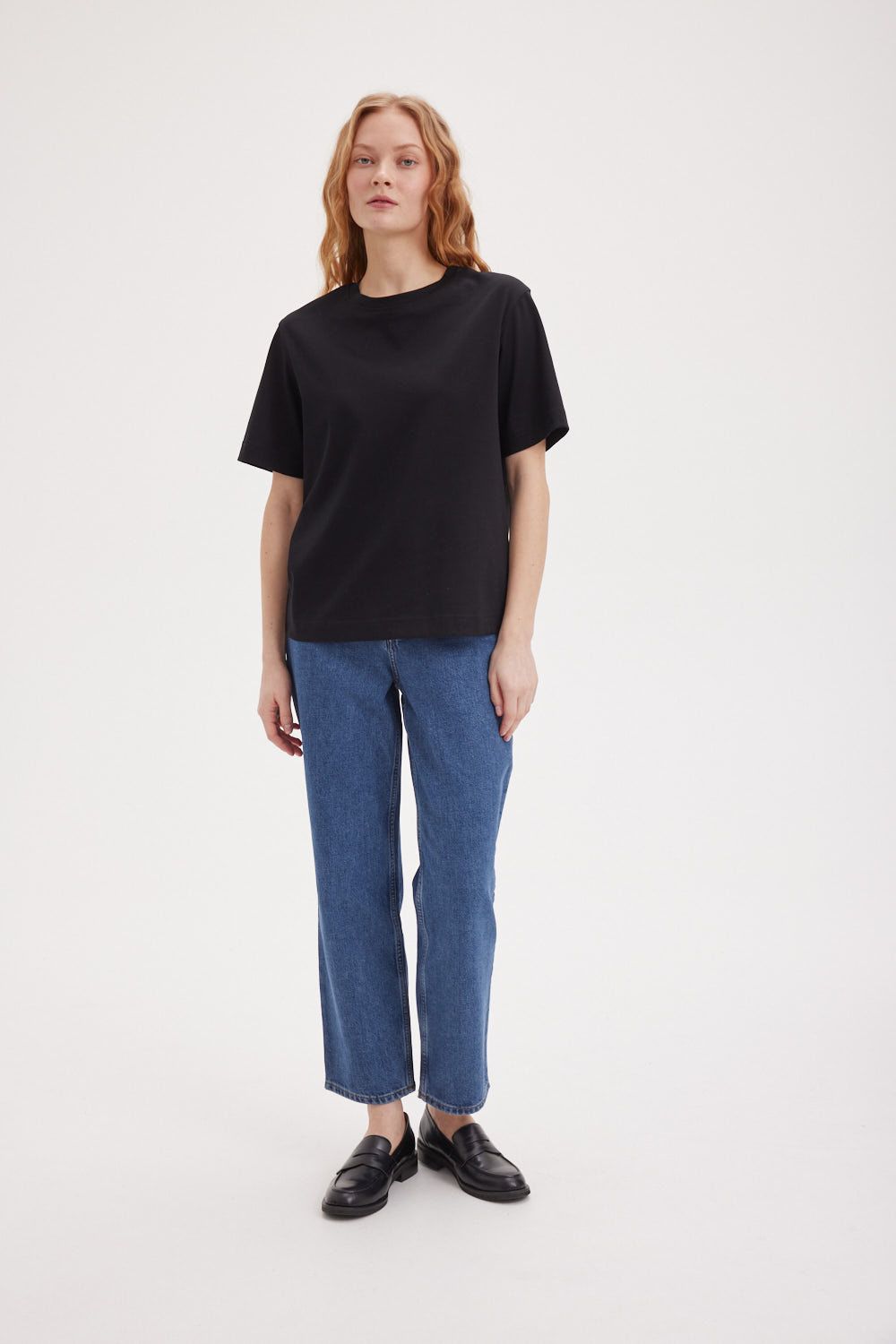 Футболка из мерсеризированного хлопка "Уголь" женская