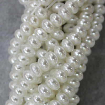 Шелл белый рондель бусины 3х4мм 3х5мм