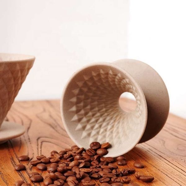 Воронка-дриппер для кофе YAMI Diamond Coffee Dripper V02, коричневая, на 2-4 чашки