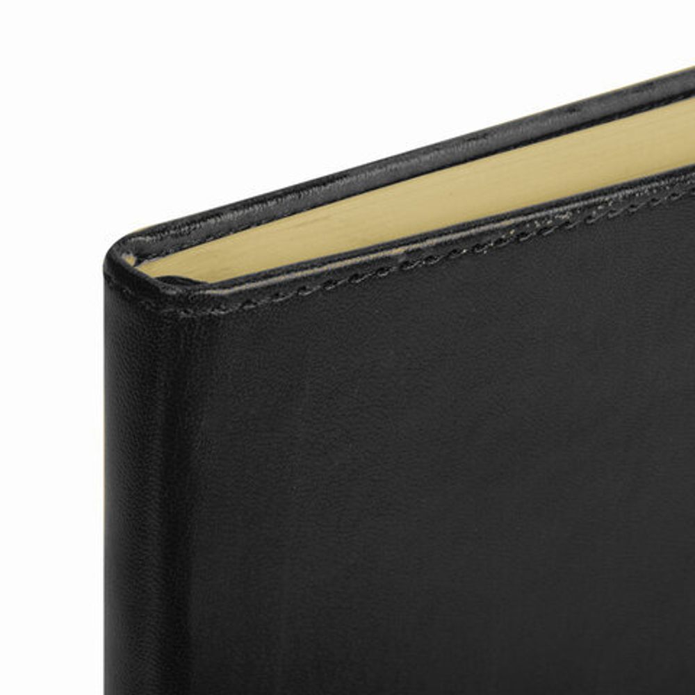 Блокнот А5 (148х218 мм), BRAUBERG "Income", 128 л., гладкий кожзаменитель, клетка, черный, 125208