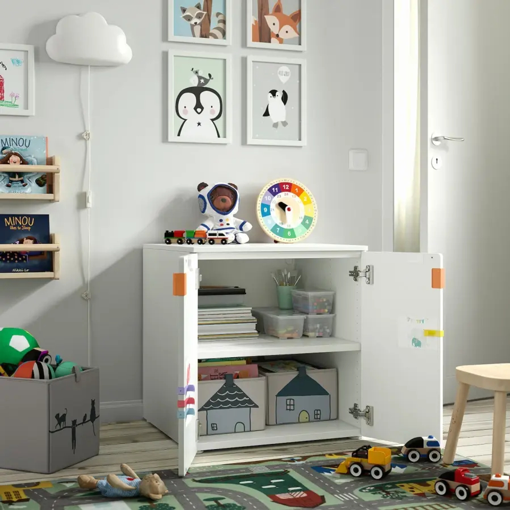 Тумба - IKEA SMÅSTAD / PLATSA /SMАSTAD / СМОСТАД/ ПЛАТСА ИКЕА, 63х60 см, белый/голубой