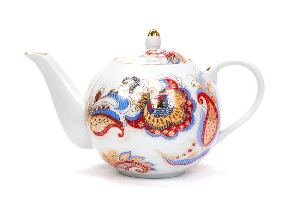 Чайник фарф завар 1400мл Янтарь Русские мотивы Перо Жар-птицы с3183,036972 (1,6)