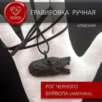 Амулет тотем медведь созданный вручную из рога черного буйвола
