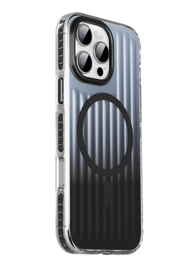Чехол Gurdini Ocean Case с поддержкой MagSafe для iPhone 16 Pro (Черно-прозрачный)