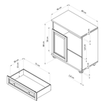 Комод белый с ящиками и дверцами Харви из массива сосны с филенкой для спальни и кухни в викторианском стиле, комод деревянный для вещей и одежды на ножках напольный