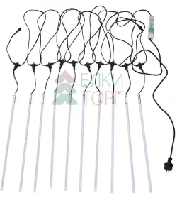 Гирлянда Тающие сосульки 10*0.5 м., 24V., 600 теплых белых LED ламп, коннектор, черный ПВХ, LTC (CCL600-10-1WW)