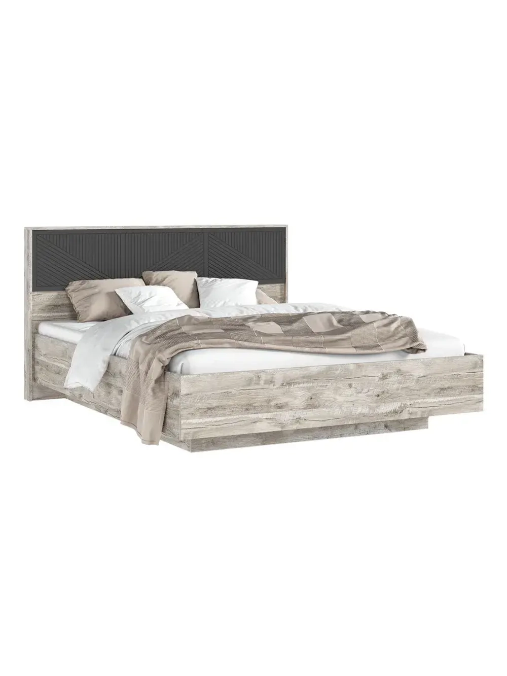 Кровать двухспальная 160х200 Браш Графит