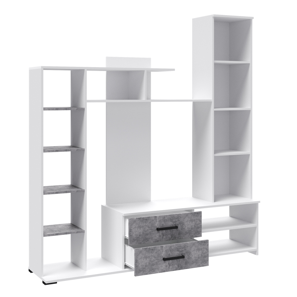 Гостиная Сидней-1 Центральная секция белый/ателье светлое