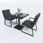 Стол обеденный ДОЛЛА алюминий 80х80 см (1 ножка)