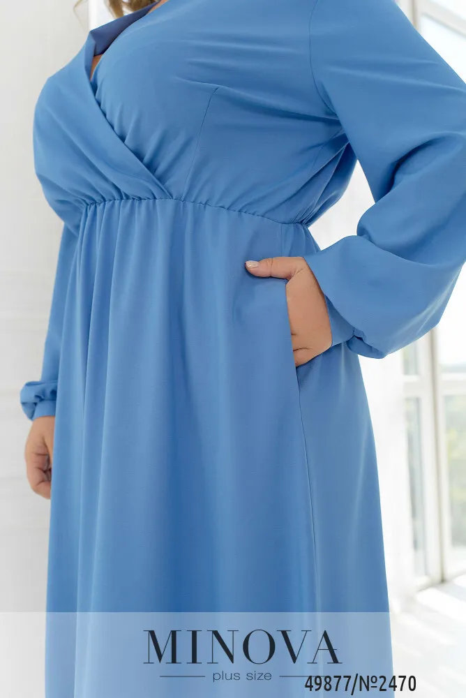 Платье 2470-голубой Minova