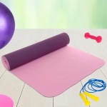 Коврик для йоги 6мм 61*183 см «Гармония» 2х сторонний, розовый/сиреневый