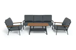 "Крокус" лаунж-зона 5-местная из алюминия, цвет темно-серый