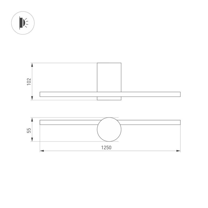 Настенный светодиодный светильник Arlight SP-Vinci-M-S1200x55-12W Warm3000 036931