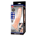 Телесная насадка на пенис с тремя вкладышами-удлинителями - 24 см. (Цвет: телесный)