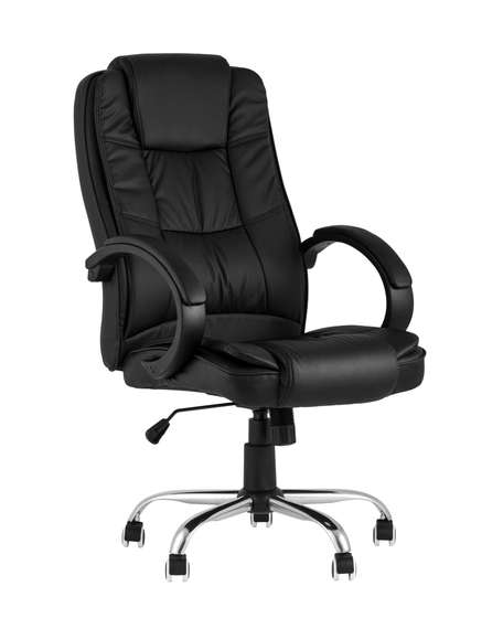 TopChairs Atlant офисное черное обивка экокожа, механизм качания Top Gun
