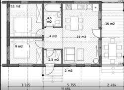Проект Дома 71 кв. м из бруса Д-37