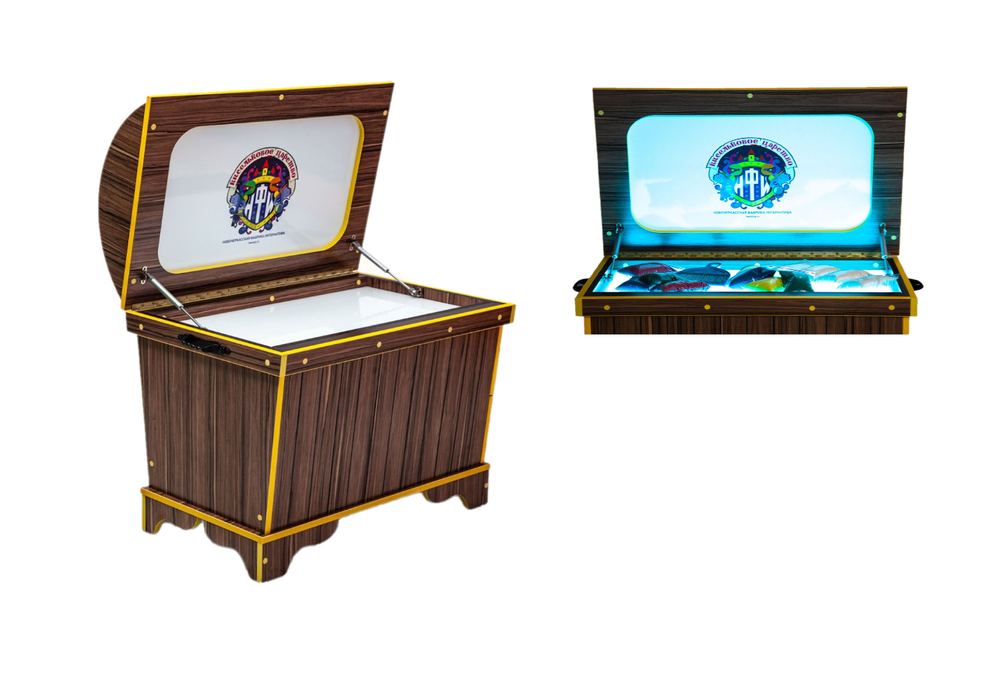 Стилизованный световой песочный стол Сундук