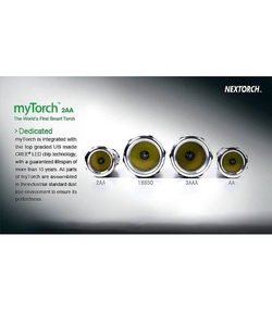 Умный фонарь NexTorch светодиодный MyTorch LED / 140 люмен / 2 x AA / USB подзарядка