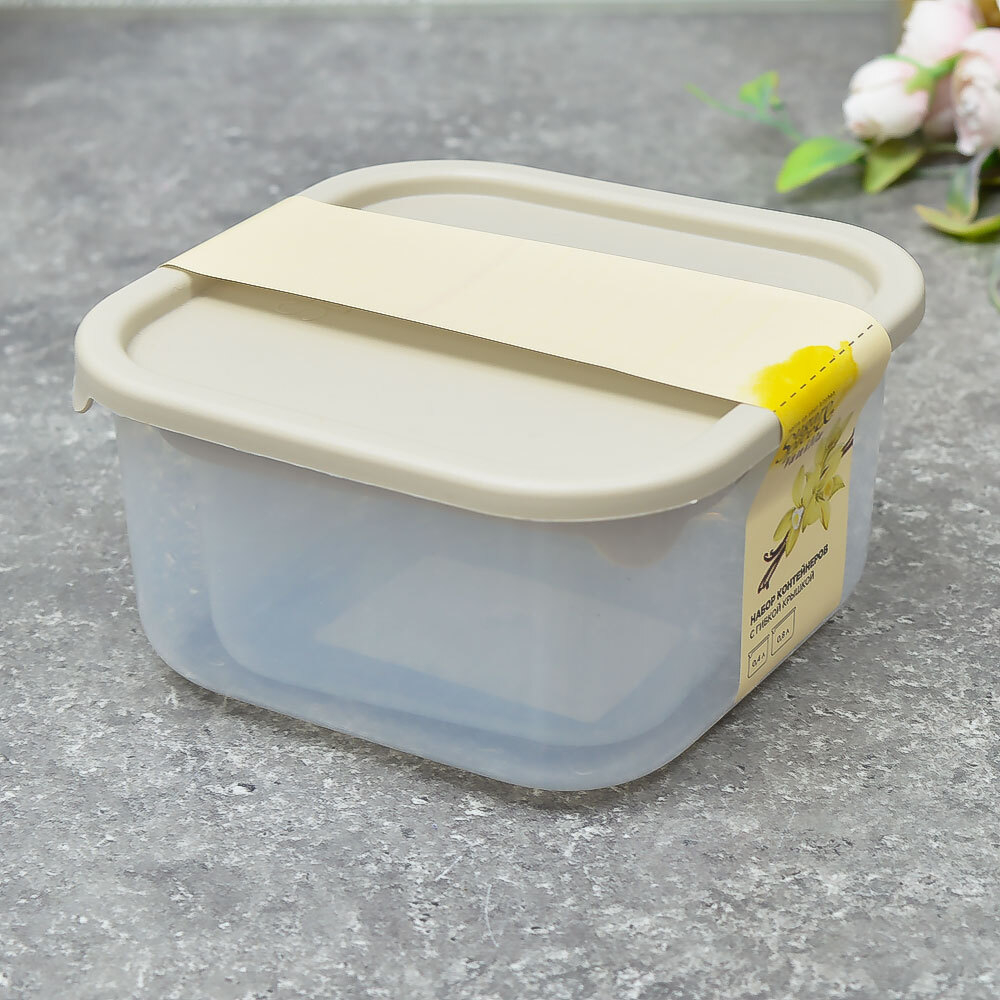 Набор контейнеров 2шт (0,4л, 0,8л) "Sugar&Spice Vanilla", латте