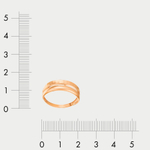 Женское кольцо из розового золота 585 пробы без вставки (арт. 214057)