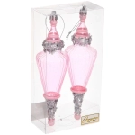 Елочные игрушки «Сияющий кристалл» 5,2*5,2*19 см (набор 2 шт), Розовый