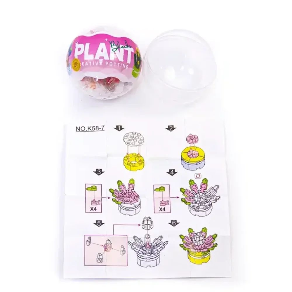 Игрушки 75 мм в капсулах конструкторы «Фантастические цветы» 12 шт