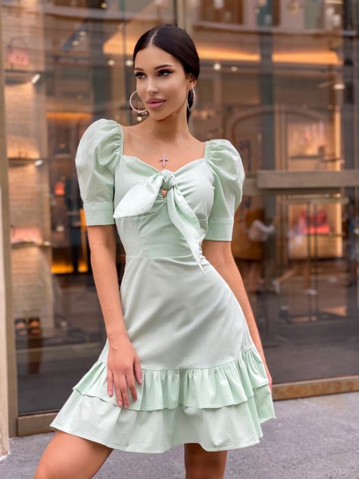 Платье короткое (мятное)