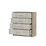 Гармония КМ 601 Комод 4 ящика Дуб крафт серый / Дуб крафт белый