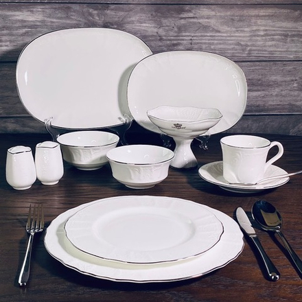 Lenardi 226-171 Обеденный сервиз 96пр. MARIA SILVER в под.уп.(х1)