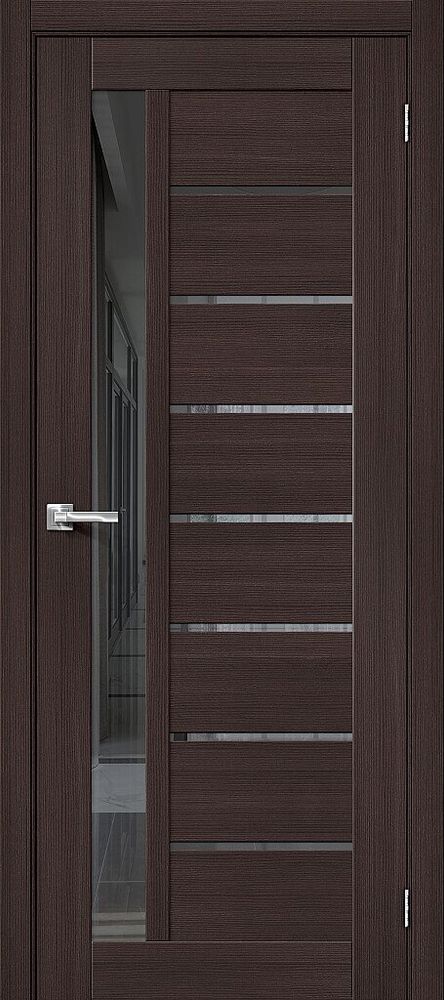 Дверь Браво-27 / Цвет Wenge Melinga / Стекло Mirox Grey / Двери Браво