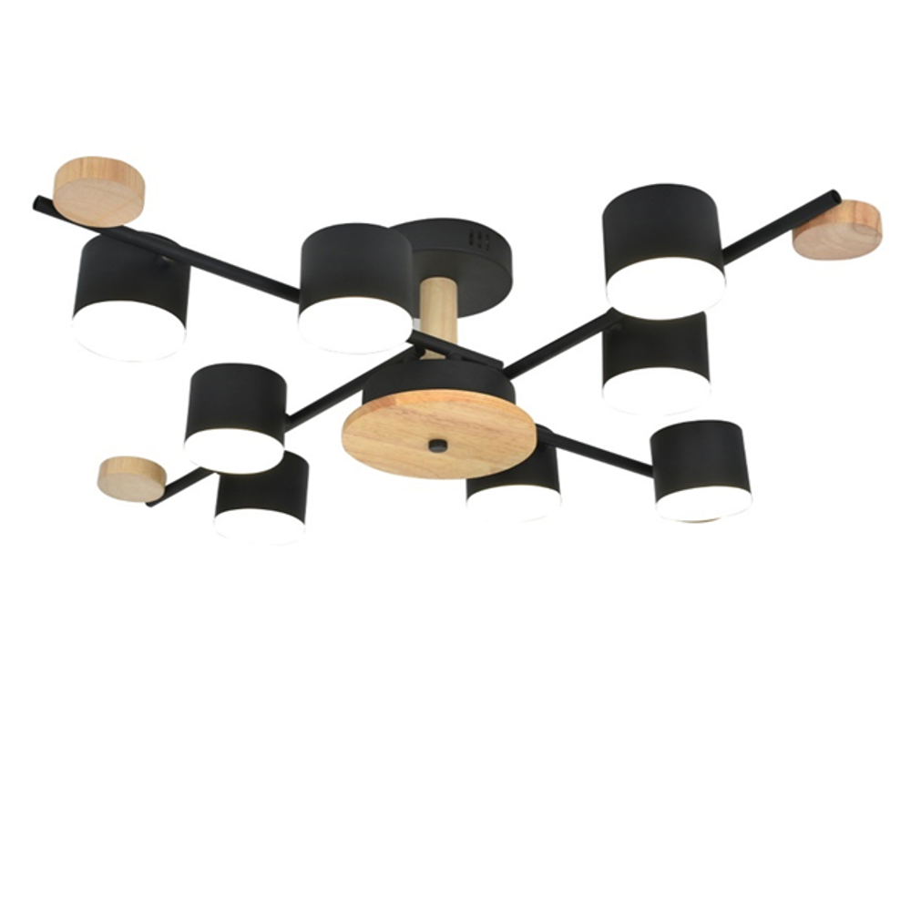 Потолочная люстра Mirastyle XL-60162/8 BK+WOOD