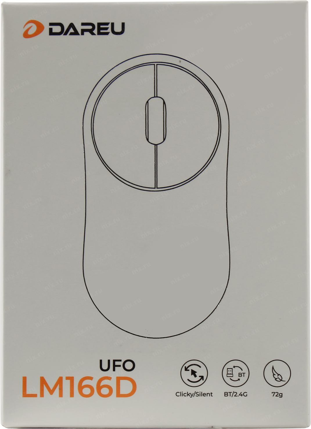 DAREU Wireless&Bluetooth Optical Mouse &lt;LM166D Silver&gt;  (RTL)  USB 3btn+Roll