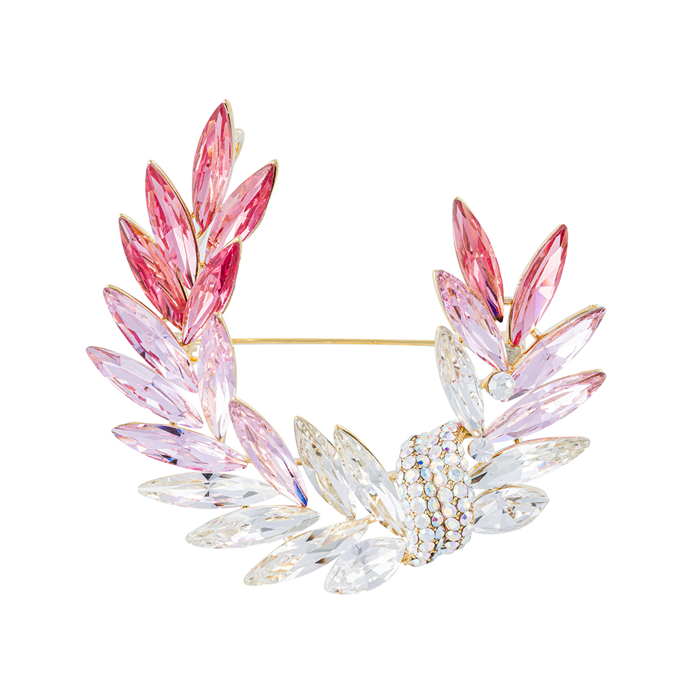 Брошь Fiore Luna КРЫЛЬЯ Zircon Cryastal XR12879 R/G