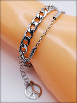 Браслет стальной "Пацифик" длина 20см.