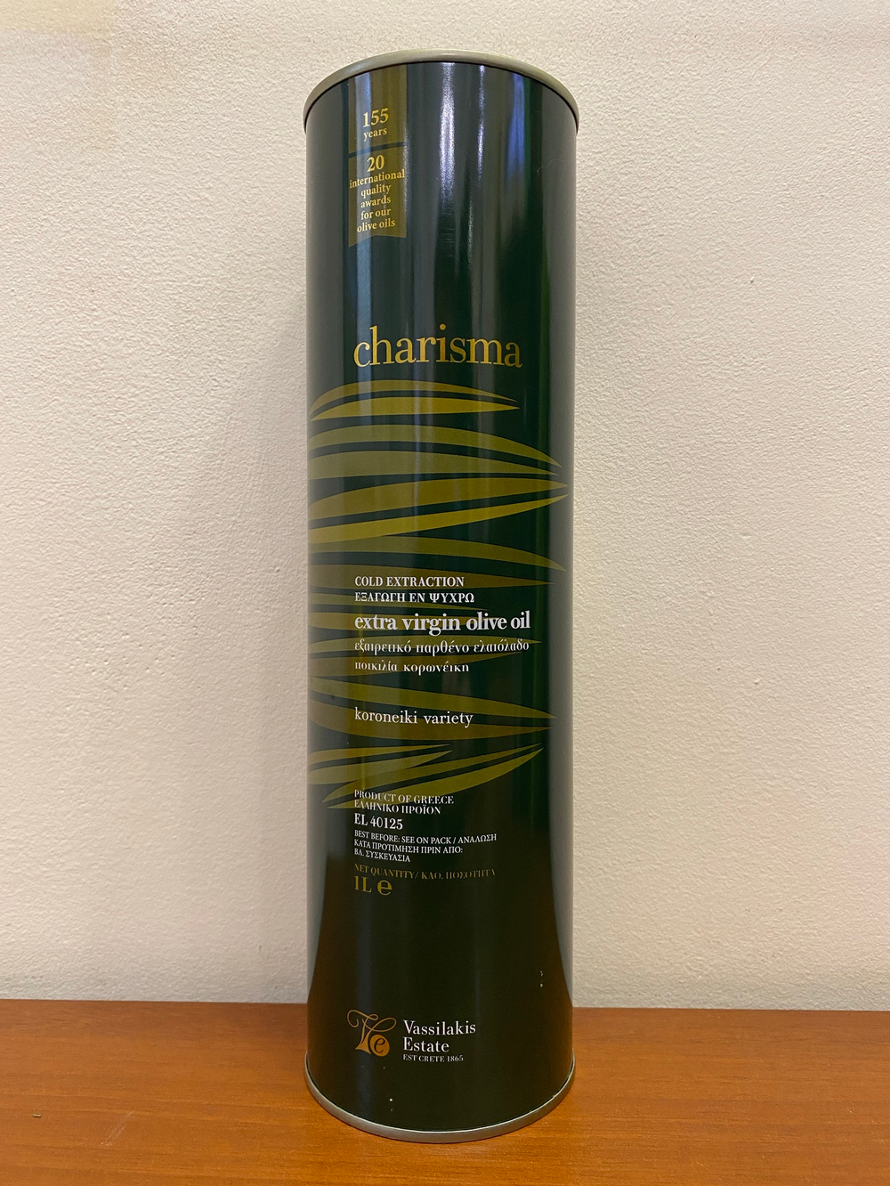 Оливковое масло CHARISMA Extra Virgin в ж/б, 1 л, Греция (Крит)