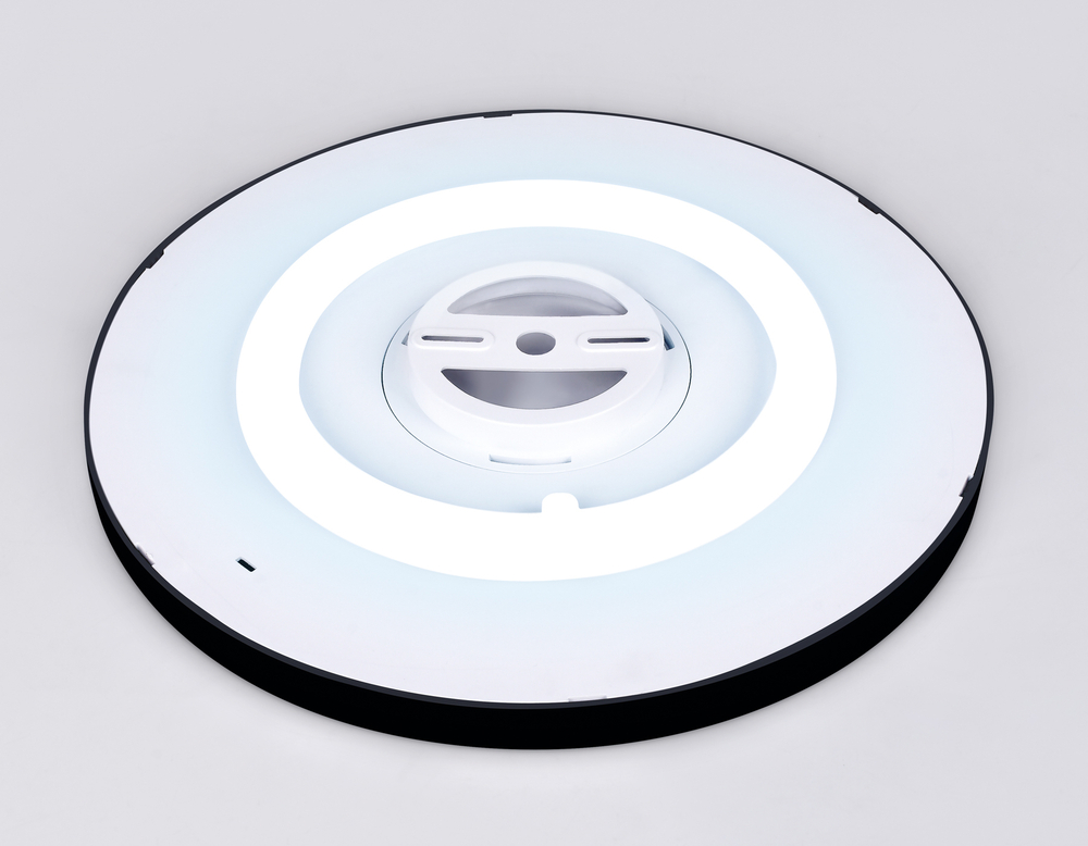 Потолочный светодиодный светильник FZ3055 BK черный IP44 33W+10W 6400+6400К D375*40 (Без ПДУ)