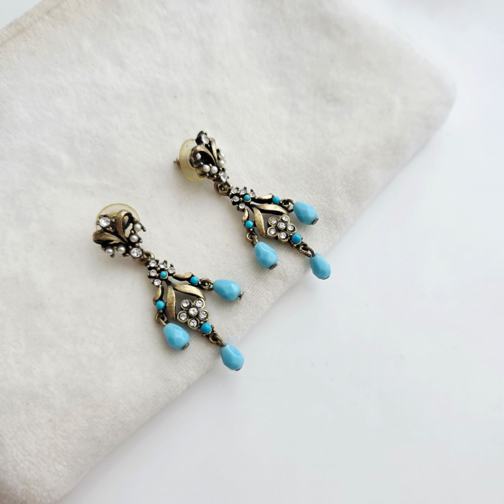 Серьги Hobe с бирюзовыми каплями