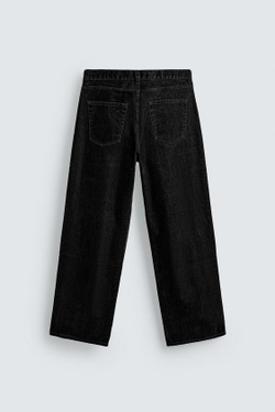 ZARA ВЕЛЮРОВЫЕ БРЮКИ RELAXED FIT, ЧЕРНЫЙ