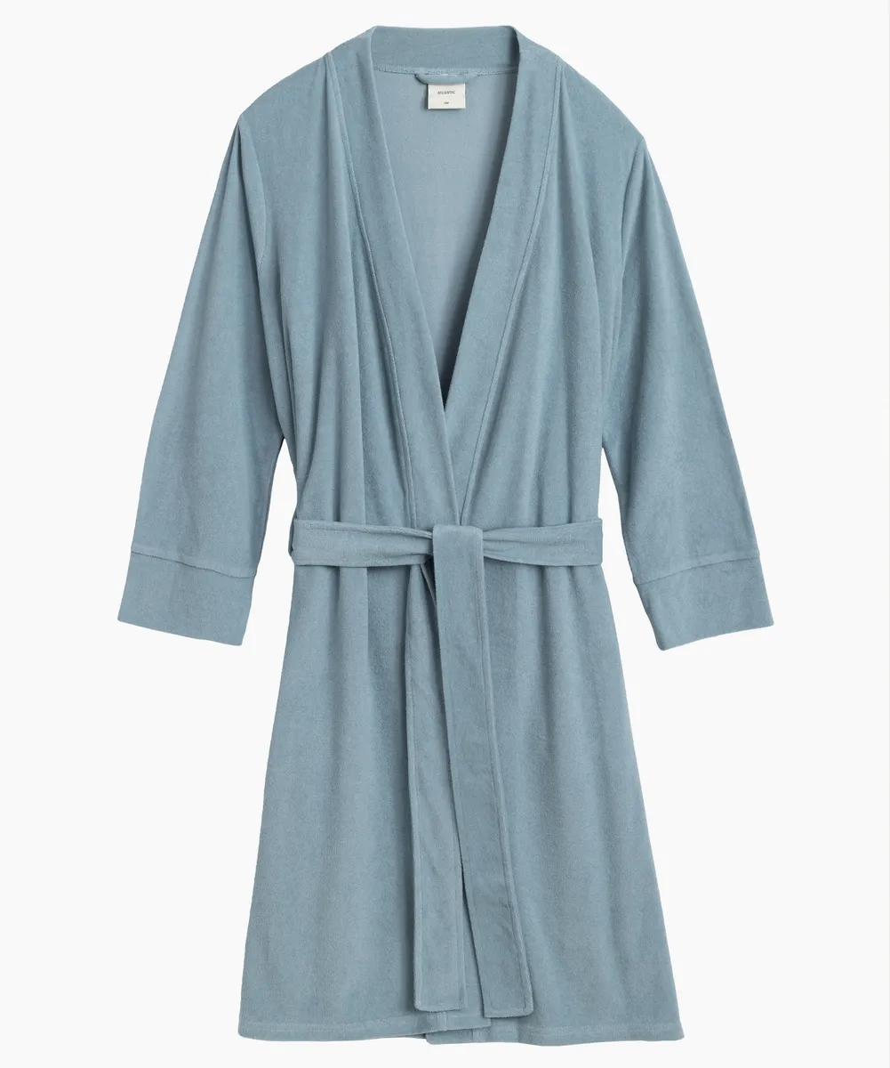 Женский халат Atlantic, 1 шт. в уп., хлопок, лазурно-серый, SZL-002