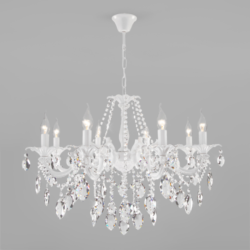 Подвесная люстра 10108/8 белый/прозрачный хрусталь Strotskis